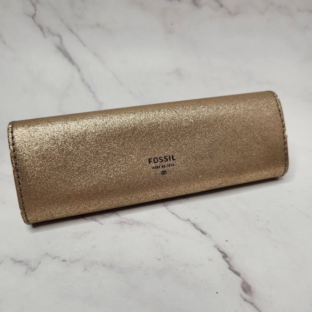 Fossil Gold Glasses Sunglasses Case Hard Shell Magnetic Closure